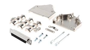 D-Sub Connector Kit, DB-44 Socket, Solder, Die-Cast Zinc Alloy
